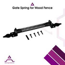 Advantage Industries 13.75" Gate Spring for Wood Fence Gate | Self - Closing - Tension Adjustable | Zinc Plated Steel | Heavy Duty Gate Close Springs | Automatic Gate Closer - Black