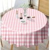 SietDESEO 2 Pack Pink Gingham Tablecloth Round 84 x 84