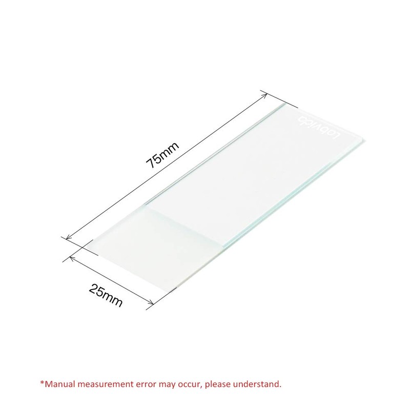 Labvida 100pcs Frosted Microscope Slides, Standard Grade, Dim.75x25mm(2.95''x0.98''), 90° Corners,