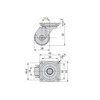 Emuca - Caster wheels with a mounting plate, Ø 35mm