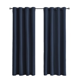 Tenger Home Blackout Curtain Curtains Opaque Curtain Bedroom with Eyelets 1 Piece (120 x 150 cm, Navy Blue)