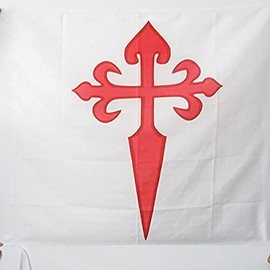 AZ FLAG Order of Santiago Flag 3' x 3' for a pole - Cross of Saint James flags 90 x 90 cm - Banner 3x3 ft with hole