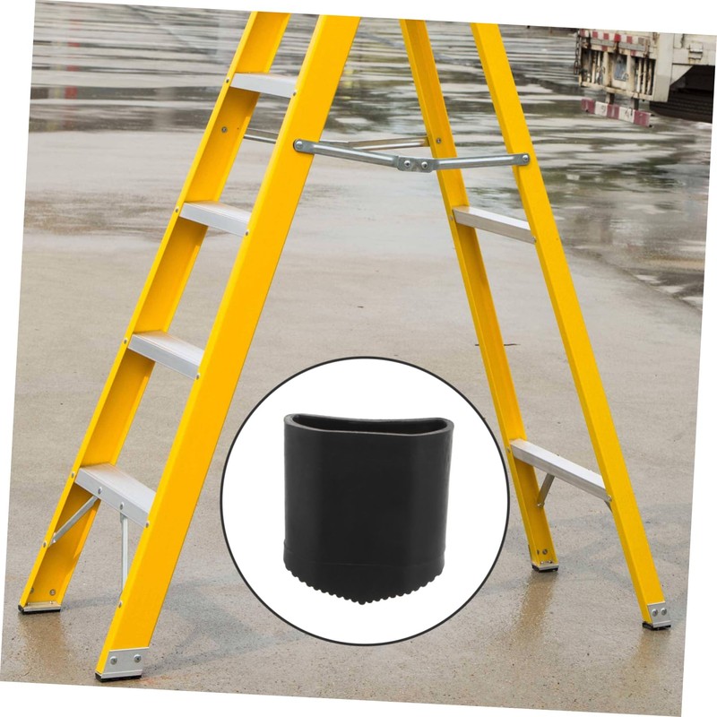 LALAFINA 4pcs Non Slip Ladder Feet Covers Durable Rubber Replacement