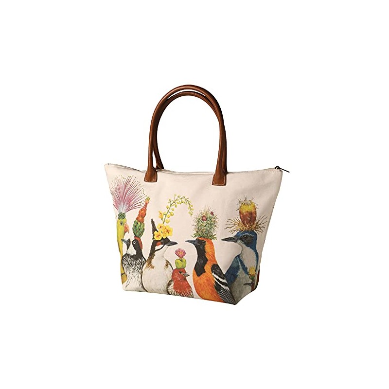 Womens Vicki Sawyer The Entourage Birds Canvas Tote Bag