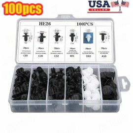 Nartoup 100Pcs Bumper Clips Retainer Auto Car Rivets Fastener Fender Push Pin Trim