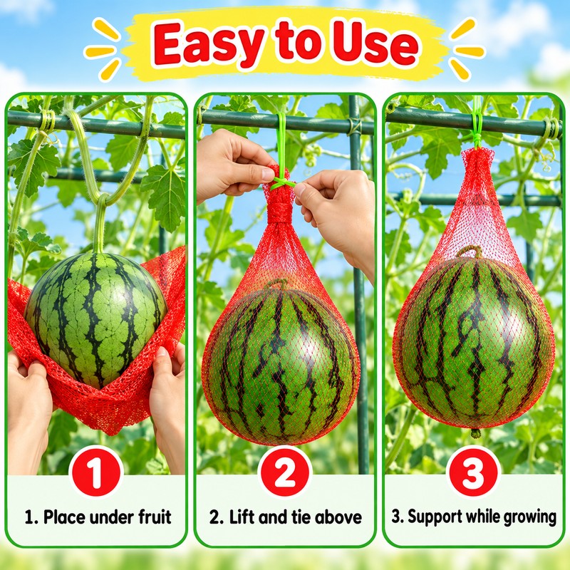 Watermelon Support Net Bags for Vertical Growing – 100-Piece Heavy-Duty