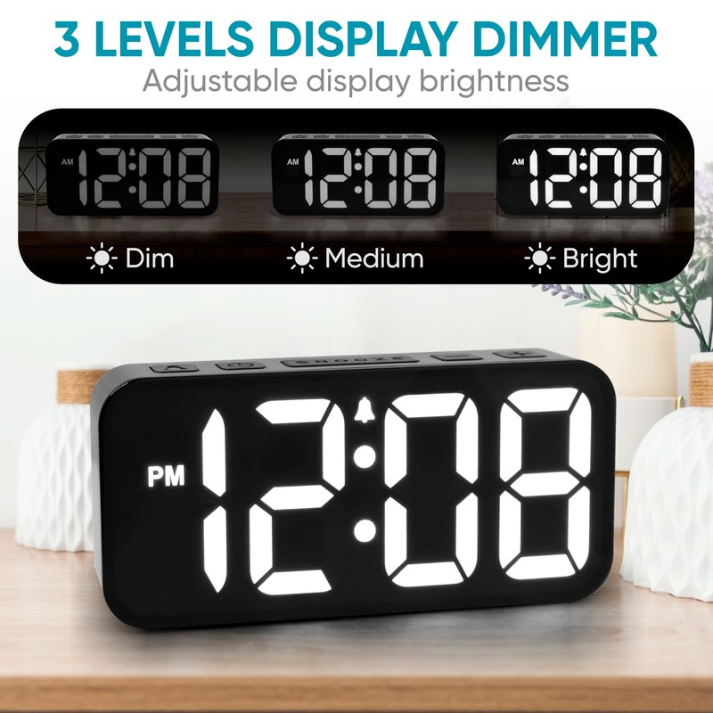 Westclox Digital Clock for Adults with 2" RGB Color Display,