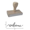 Infusion Welcome Rubber Stamp, 1 X 3'' Wood Stamp