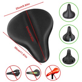 FUCNEN Saddle Cover Bicycle Gel 27 x 25 cm for Exercise Bike Gel Cushion Bicycle Saddle Cover Gel Saddle Cover Bicycle Women's Soft Comfortable for Road Bike Saddles Saddle Protection Indoor