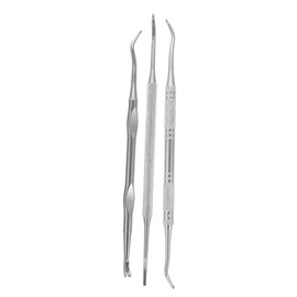 Healeved 3Pcs Stainless Steel Double-Ended Toenail Removal Tool Set Professional Nail Cleaning Kit for Thick Toenails Effective Pedicure Supplies