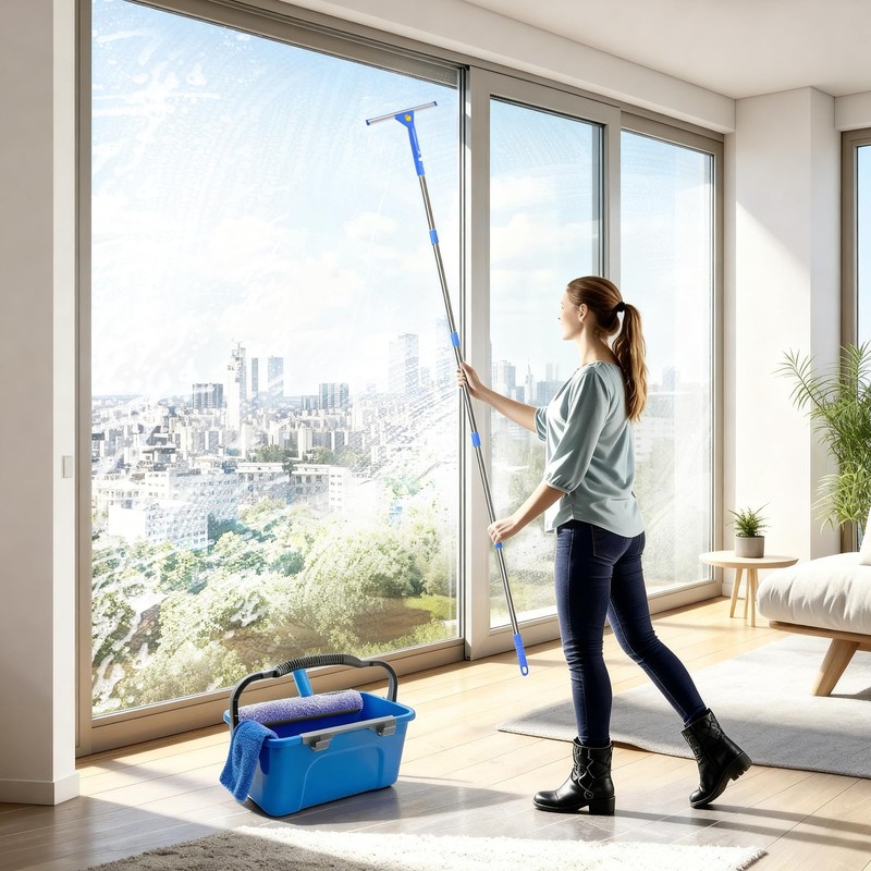 Window Cleaning Kit with 3 Gallon Bucket – 76" Long