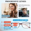 BLOEXCLU Progressive Multifocus Reading Glasses Men Women Blue Light Blocking