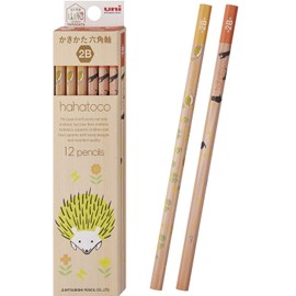 Mitsubishi Pencils Hachatko Hachko Wood Shaft HT03 2B Hedgehog & Cat 1 Dozen K56332B