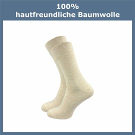 GAWILO Men's Socks Made of 100% Cotton (8 Pairs) | Without Pressing Seam | Cotton Socks with Reinforced Heel & Toe, beige