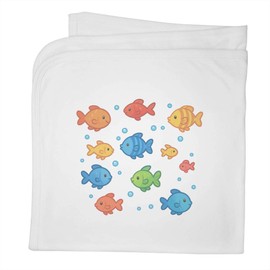 Azeeda 'Rainbow Fish' Cotton Baby Blanket/Shawl (BY00044967)