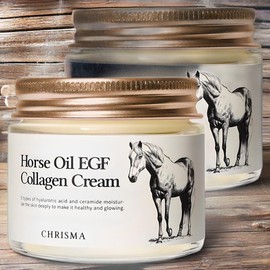 Chrisma Moisture Cream Skin Oil Moisture Skin Moist Horse Oil EZF Collagen Cream 2 Pieces 70g / 크리스마 수분크림 피부유수분 피부촉촉 마유 이지에프 콜라겐 크림 2개 70g