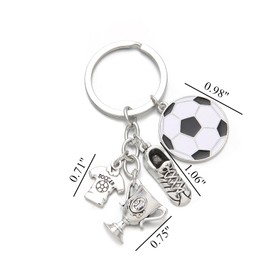 PHAETON 20PCS Soccer Ball Keychains Football Key Chain Sports Party Favors Sports Ball Key Ring for Party Favors, Team Souvenir, Sport Rewards, Event Giveaways, Soccer Fan Gifts
