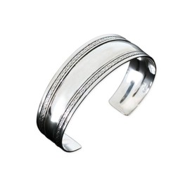 Fly Style Bangle made of 925 sterling silver, hand-forged silver jewellery in Celtic design, Sterling Silver