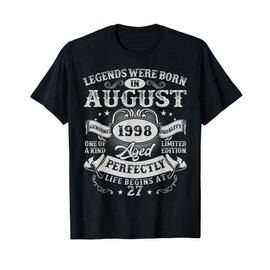 Legends Were Born in August 1998 Vintage 27th Birthday Men T-Shirt