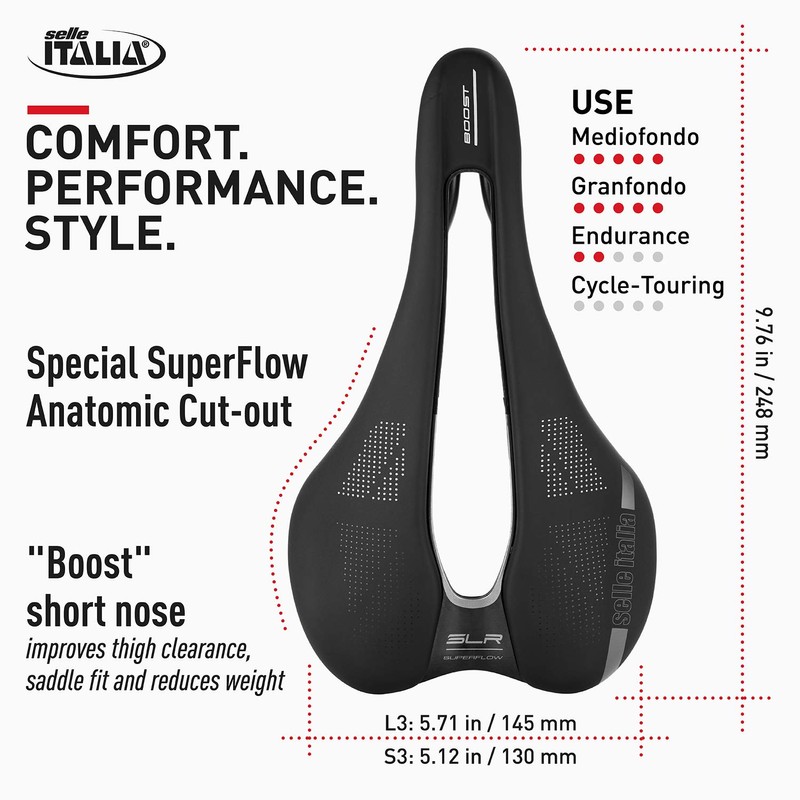 Selle Italia SLR Boost TM Superflow Saddle: Black, S3