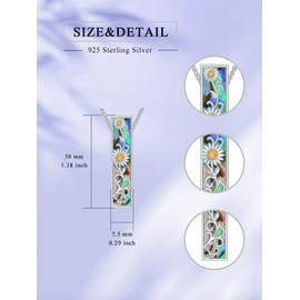 Flpruy Sunflower Urn Necklaces for Ashes 925 Sterling Silver Sunflower Daisy Abalone Shell Bar Cremation Jewelry Keepsake Memorial Pendant for Human