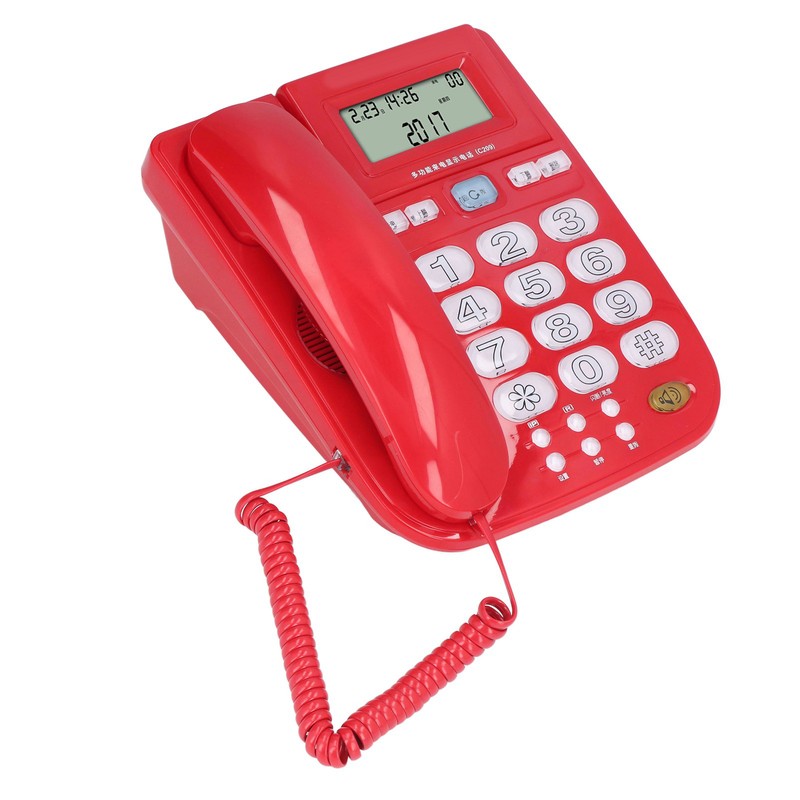 Corded Desktop Phone Wired Fixed Telephone with Big Ringtone Luminous