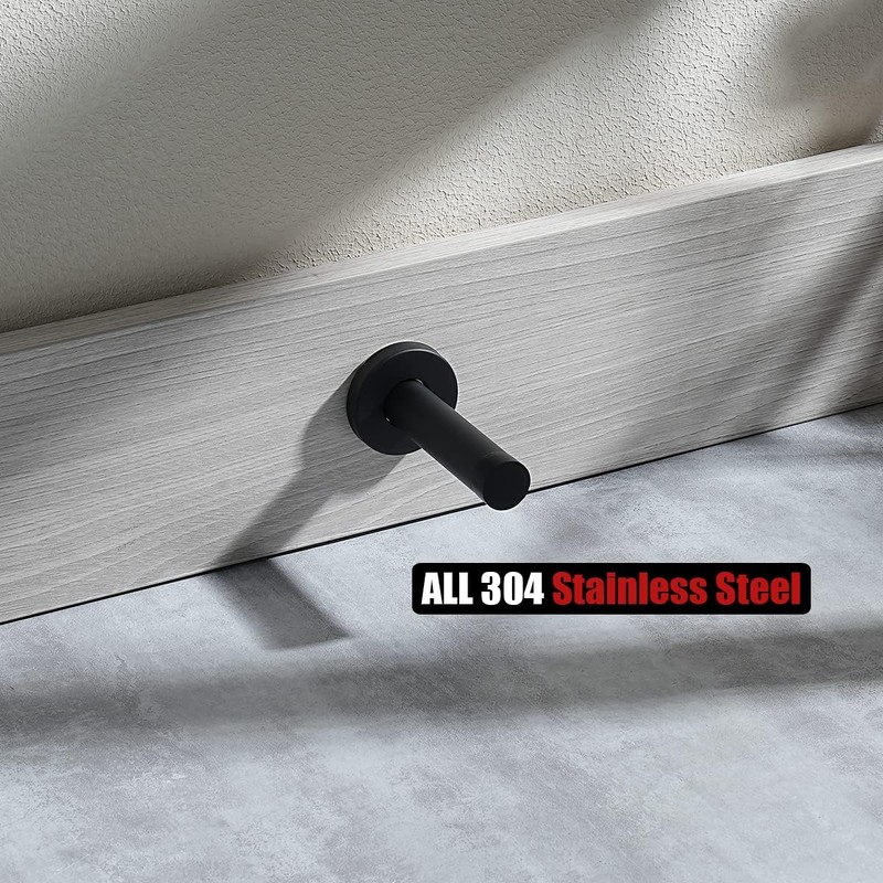 4 Pack White Door Stopper, 304 Stainless Steel Wall Mounted