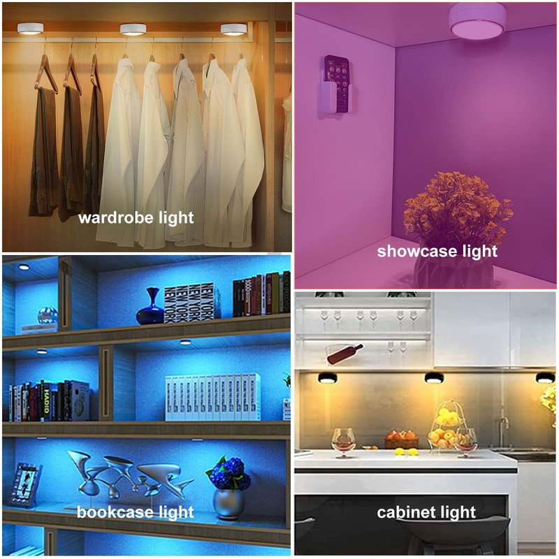 Onumii LED Puck Lights Battery Operated LED Under Cabinet Lighting