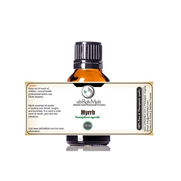 100% Pure Myrrh Essential Oil (Sourced: Somalia || Distilled: France - 15 ml w/Euro Dropper