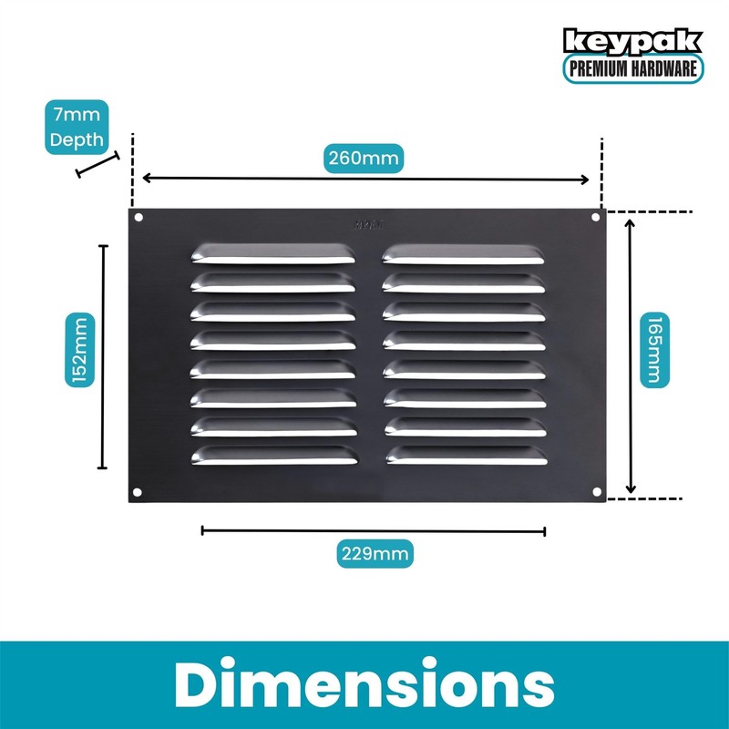 Map Metal Louvre Air Vent Cover for Openings 9 x