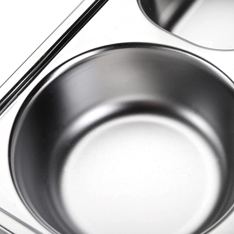 Unbreakable Divided Portion Plates - Stainless Steel Lunch Box Dinner