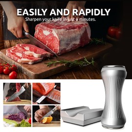 Rolling Knife Sharpener Aluminum Alloy Knife Sharpening with Diamond Whetstone Disc and Strong Magnetic Base, Professional Knife Sharpener Kit with 15/18/20/24° Sharpening s for Most Knife