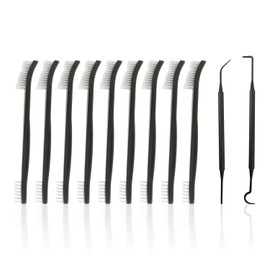 11pcs Cleaning Brush Set, Nylon Double-ended Brush, Double-ended Cleaning Hook, Crevice Brush, Multi-purpose Cleaning Brush, Hard Bristle Brush, Suitable for Kitchen, Bathroom, Corner