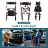 Rollator Walker for Seniors, Folding Rolling Aluminum Walker with 10