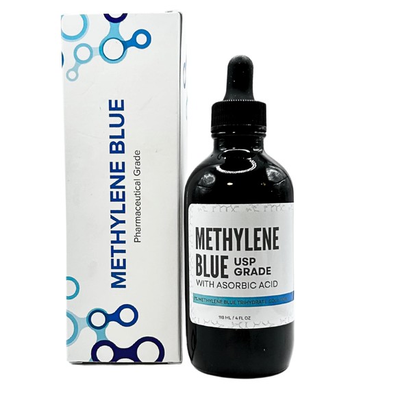 BACTERIOSTATIC Light Blue Leucomethylene Methylene Blue 4oz with Asorbic Acid
