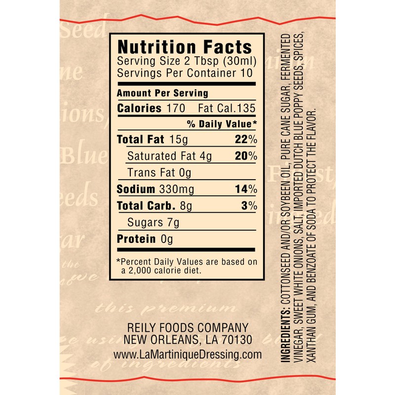 La Martinique Blue Cheese Vinaigrette Dressing 10 Ounce Bottle (Pack