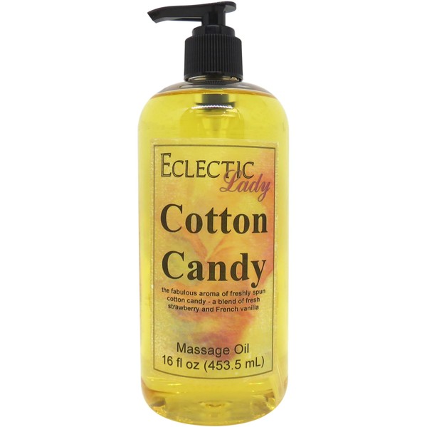Cotton Candy Massage Oil, 16 oz, with Sweet Almond Oil
