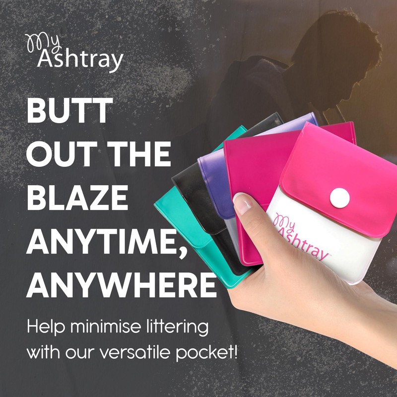 Portable Pocket Ashtray - Smell Proof PVC Small Plastic Wallets
