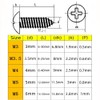 SHUNCHG 20 Pcs Silver M3 x 20mm Self Tapping Wood