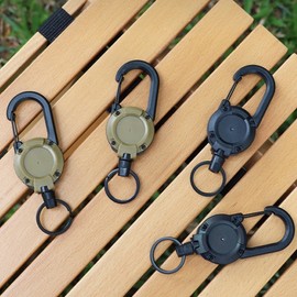 Wire carabiner reel holder key ring mountain climbing key ring clip 01Carabireel holder-black 4ea