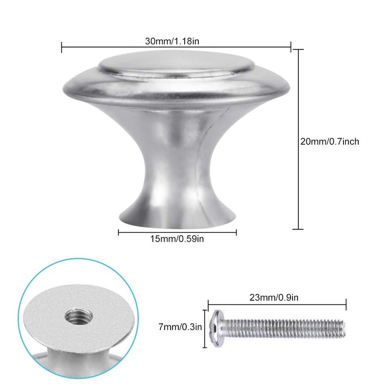 PERFETSELL 20 PCS Kitchen Door Knobs Stainless Steel Cupboard Handles