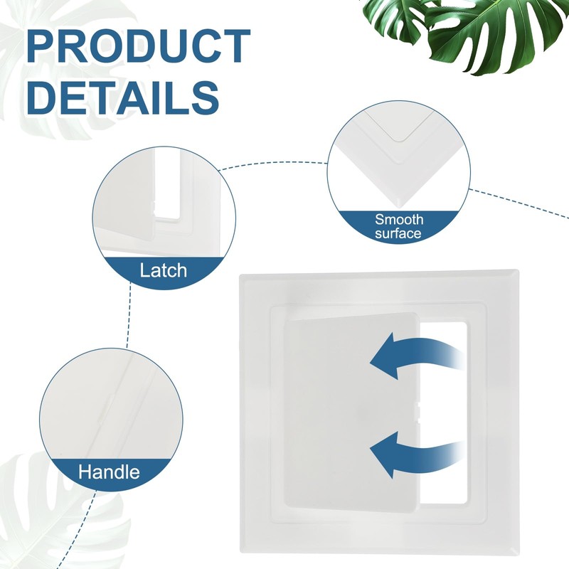 PATIKIL 8x6 Inch Self-Adhesive Access Panel, 2Pcs ABS Plumbing Access
