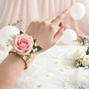 AMAWIN 6 Pcs Gold Corsage Cuff Bracelets Bulk for Wedding