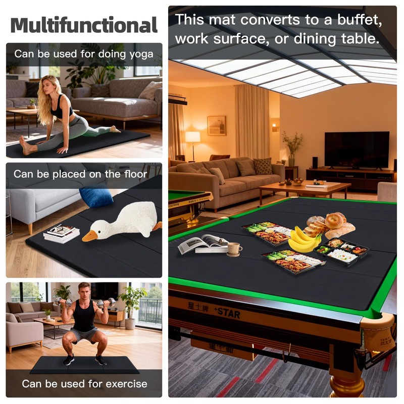 8ft Pool Table Insert - Convertible Foldable Top Transforms to
