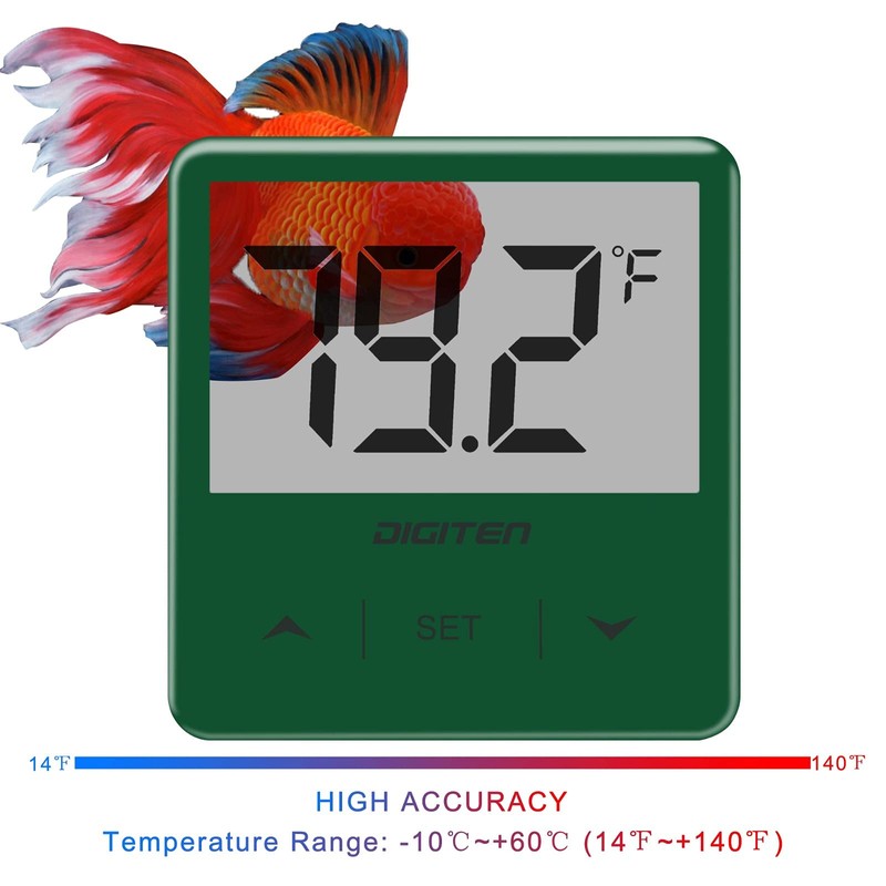 DIGITEN Aquarium Thermometer Digital Fish Tank Thermometer with Large LCD
