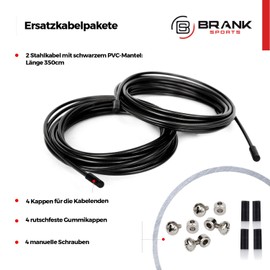 BRANK SPORTS Replacement Ropes for Skipping Rope - 3 m Length - Skipping Ropes for Adults, Men, Women and Children - Perfect Speed Rope for Boxing, Gym and Fitness - Suitable for Weight Skipping Rope