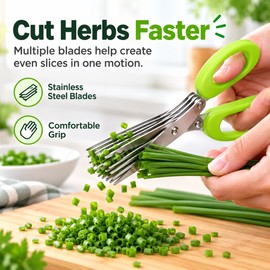 5-Layer Kitchen Scissors for Herb Prep – Multi-Blade Cutter for Shallots, Herbs, Spices & Everyday Vegetable Preparation