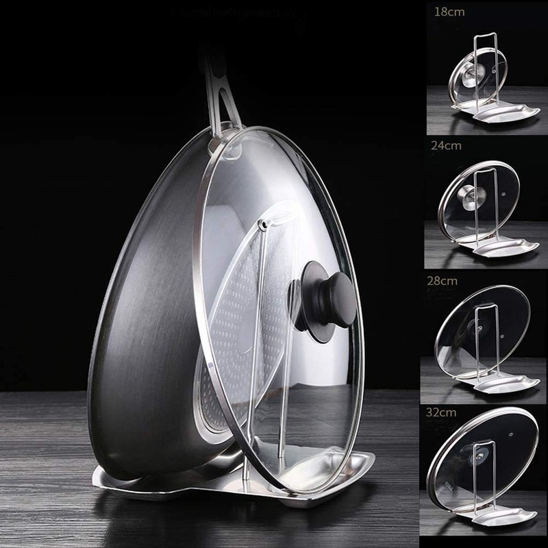 Lid and Spoon Rest Shelf,304 Stainless Steel Pan Pot Cover