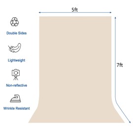 STCREE Beige Screen Background 5ft x 7ft (1.5m x 2.1m) for Live Studio Zoom Sessions Live Gaming and Parties Background Product Photography Props KLSST007