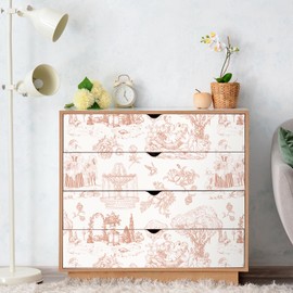 Livelynine Pink Toile Wallpaper Peel and Stick Vintage French Country Chateau Blush Pink Coquette Wall Paper for Bedroom Nursery Girls Room Light Pink Chinoiserie Removable Contact Paper 17.5x78.8